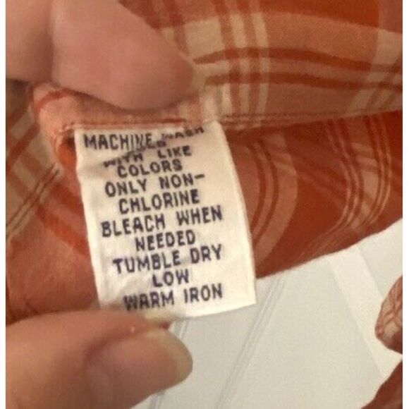 Brooks Brothers Sport Shirt XL men's Plaid Button Up 100% Cotton Orange Fall - Picture 6 of 9